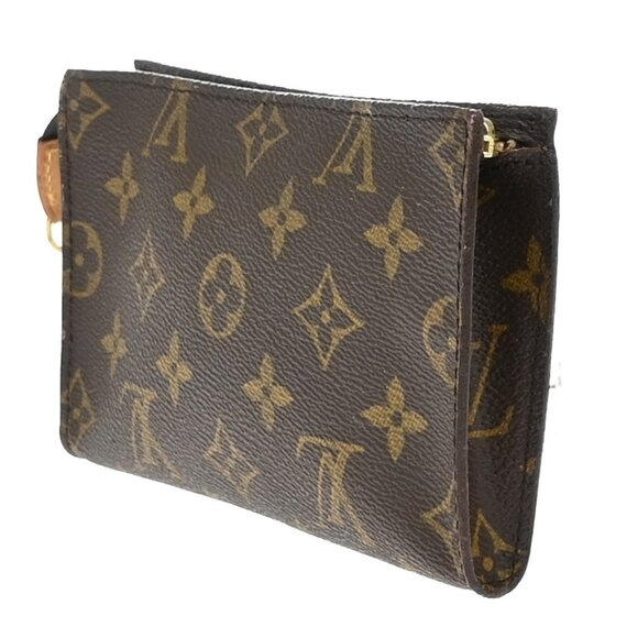 LOUIS VUITTON Logo BUCKET PM Pouch Bag Monogram Leather Brown France - Picture 4 of 13